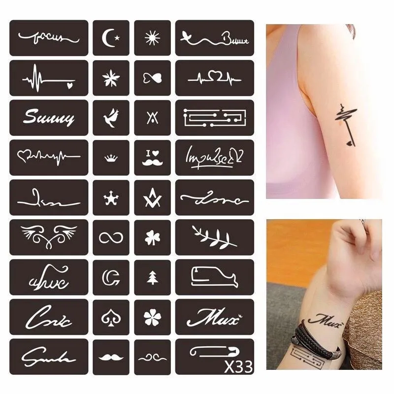 女性用の一時的なタトゥーステンシル、手、顔、指、腕、体、キラキラ、エアブラシ用のインドのヘナテンプレート、40枚、20枚、10枚、5枚