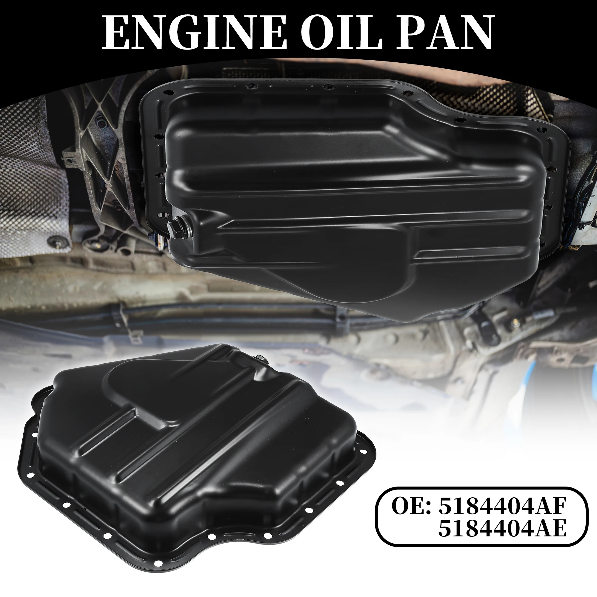 UXCELL Engine Oil Pan No.5184404AF Transmission Oil Pan for Chrysler 200 2011-2014