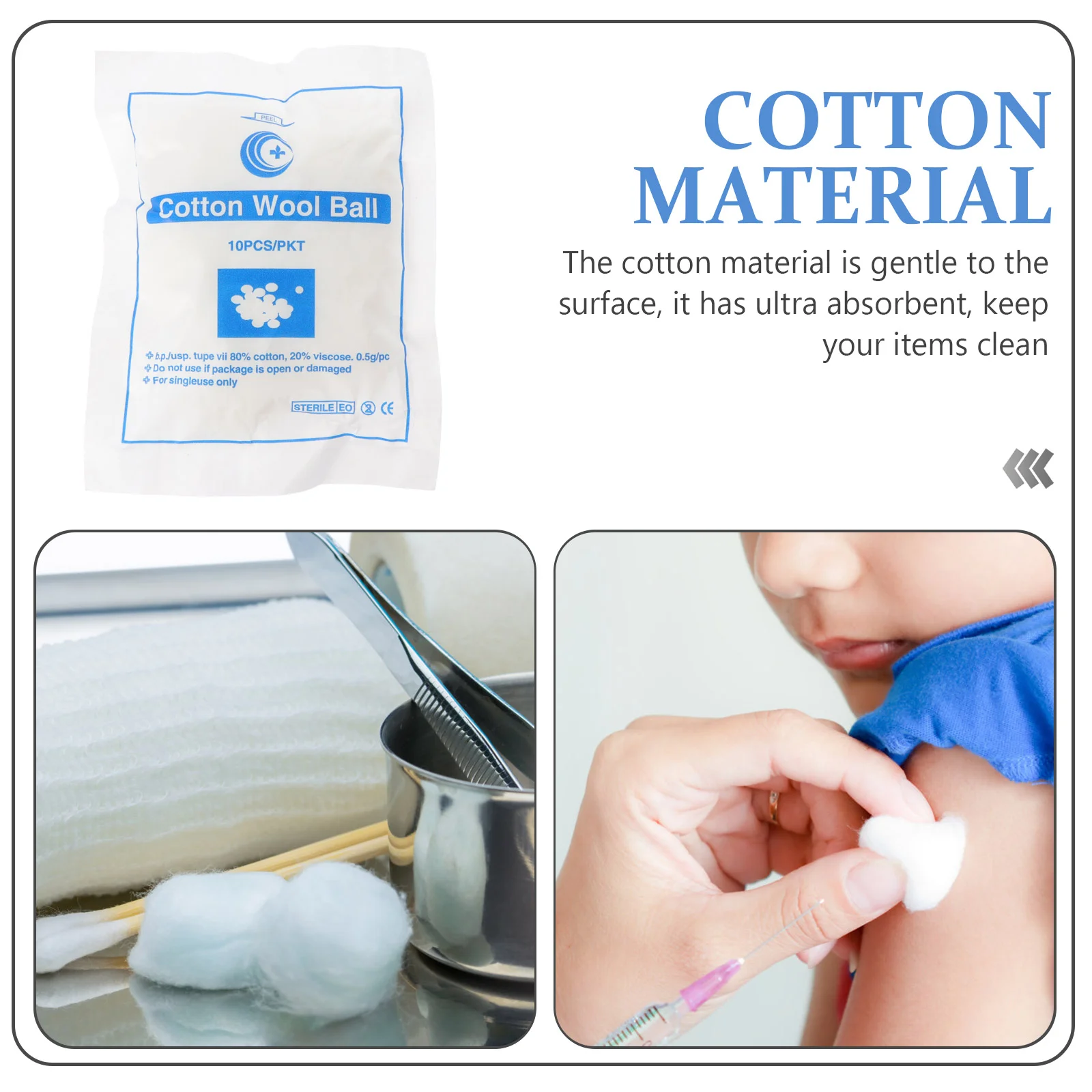 12 Bags Absorbent Cotton Balls Wound Care Non Medical Supplies Daily Use Ordinary for Tattoos