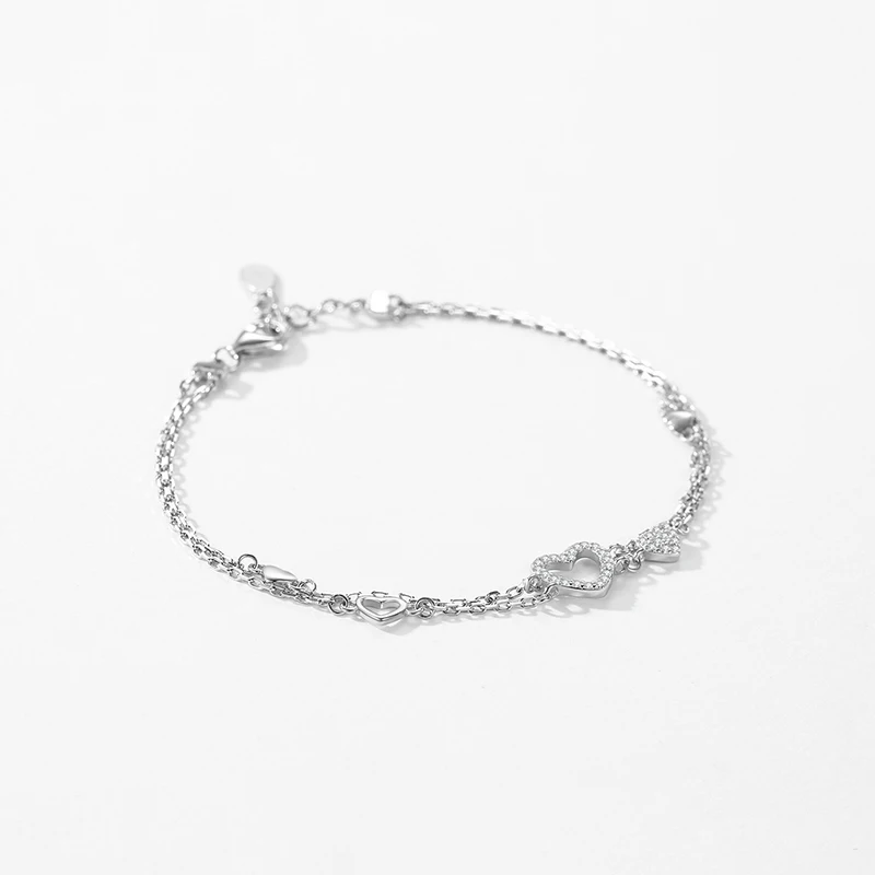 925 sterling zilveren romantische hartarmband origineel ontwerp oogverblindende heldere CZ-armband voor dames zilveren fijne sieraden