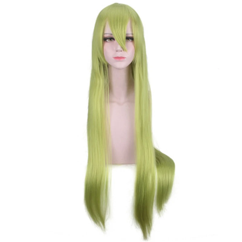 Enkidu-Peluca de Cosplay Fate Grand Order, Lurus Panjang, 100Cm, Hijau untuk, Pesta Kostum