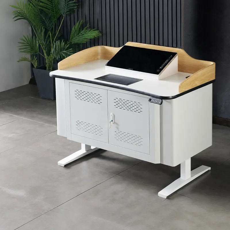 Smart Electric Lifting Podium Table for Classroom School Teacher Multimedia Presentation Modern Intelligent Adjustable Desk