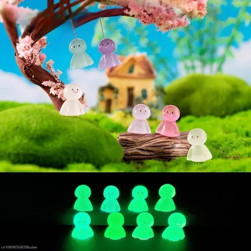 Glowing Mini Resin Elves Sunny Doll Figures for Fairy Garden Decor Micro Gnome Briquettes Miniature Terrarium Ornament