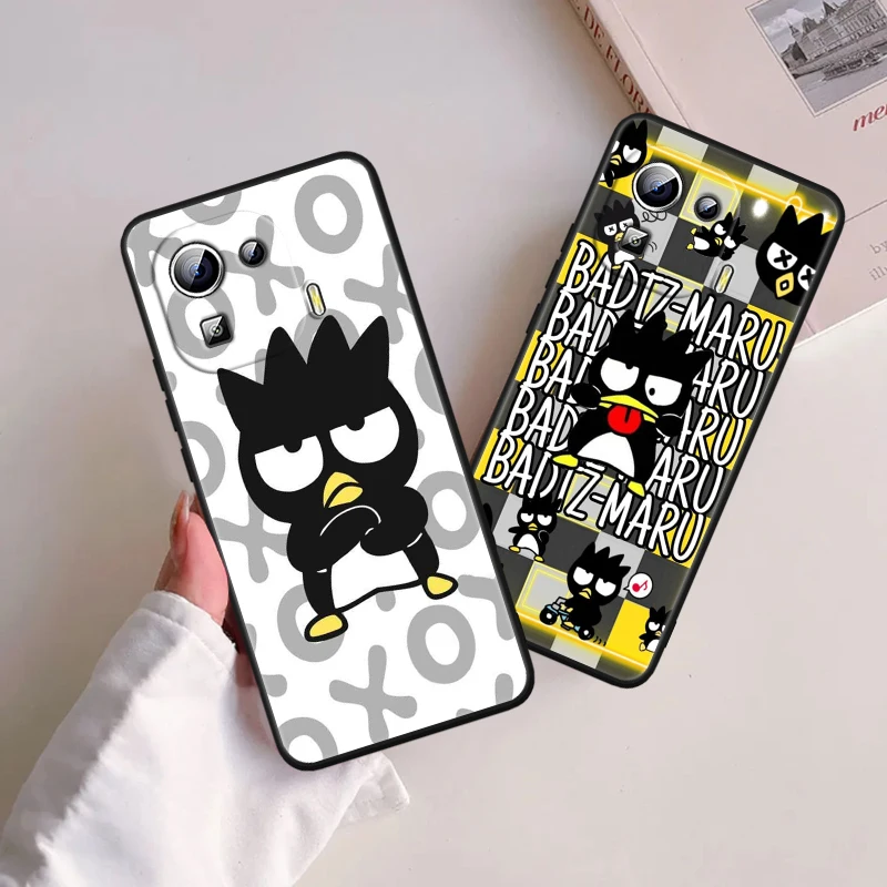 Bad Badtz Maru Cute Sanrio per Xiaomi Mi 14 13T 13 12T 12 11T 11i 11 10T 10 Pro Lite Ultra 5G Black Funda Phone Case