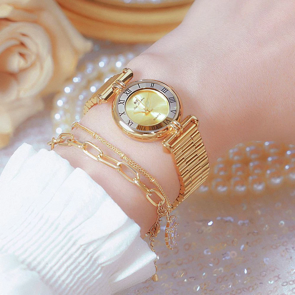 여성용 방수 쿼츠 손목시계, 럭셔리 골드 시계, 빈티지 시계 선물, 오리지널 브랜드 패션 여성손목시계