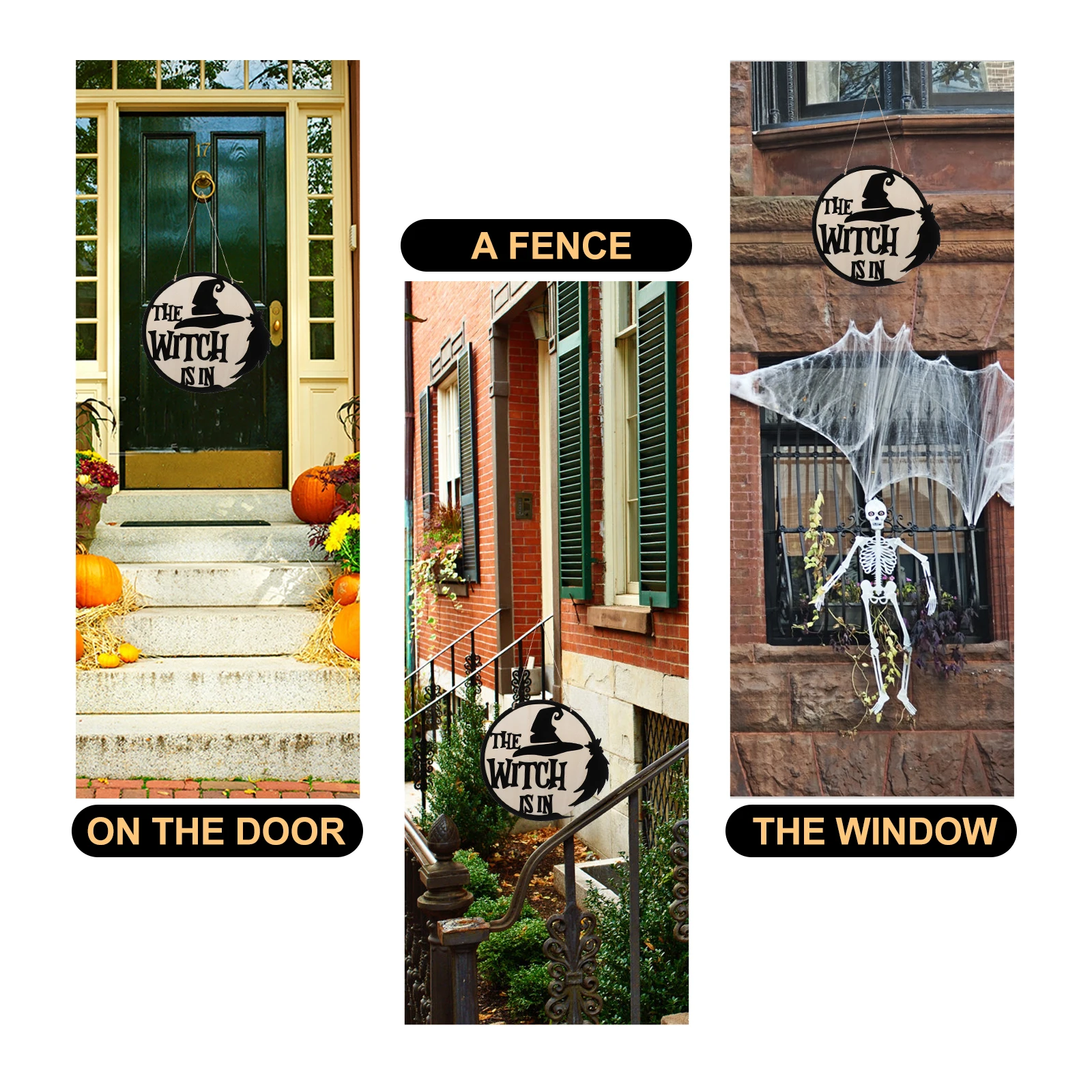 

Wall Sticker Door Plate Decoration Decorations Wood Ornament Halloween Front Sign