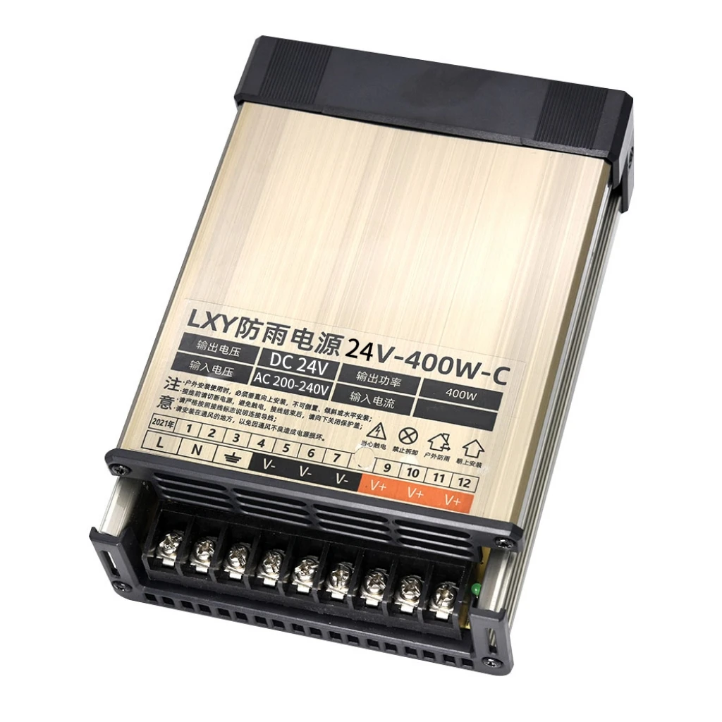 Rainproof Outdoor Switching Power Supply AC 200V-240V To DC 24V 400W SMPS With Filter Adapter Over Current Protection