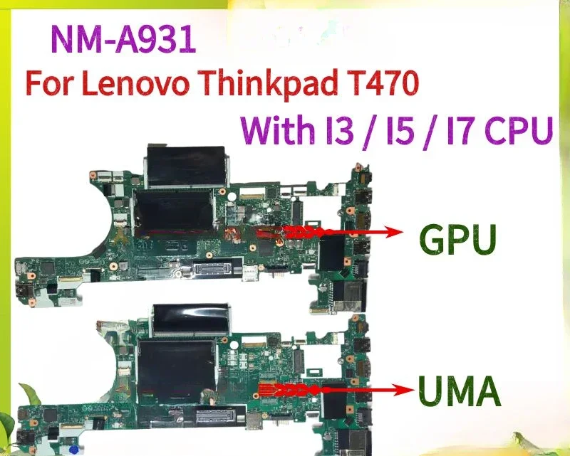 

For Lenovo ThinkPad T470 Laptop Motherboard CT470 NM-A931 Motherboard Wtih i3 i5 i7 CPU.GT940M GPU 100% test work