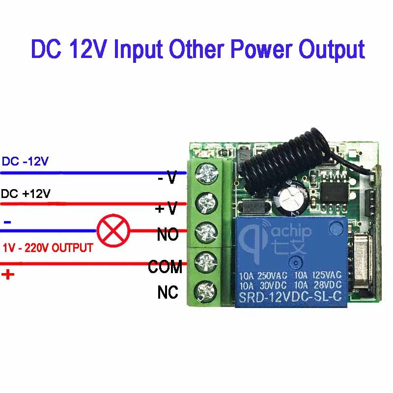 Remote Control Relay Jog Self-locking Single-channel Switch Wireless Universal For Led Light Gate Garage Door Relay Receiver