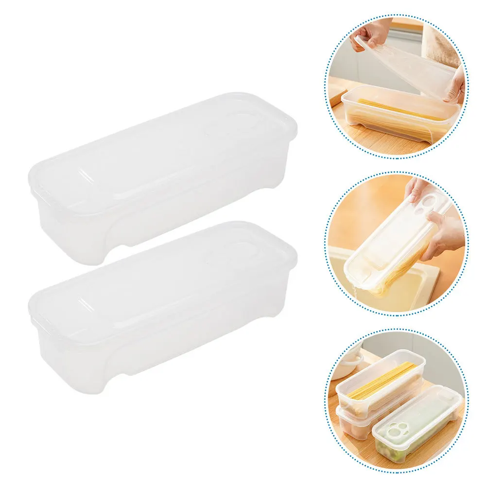

2Pcs Clear Refrigerator Storage Box for Noodles Fruits Vegetables PP Food Container Kitchen Organizer Storage Container