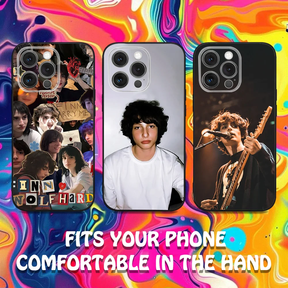 

Finn W-Wolfhard Actor Phone Case For iPhone 16,15,14,13,12,11,Pro,Max,Plus,X,XS,XR,SE,8,7,Mini,Soft Silicone Black Case