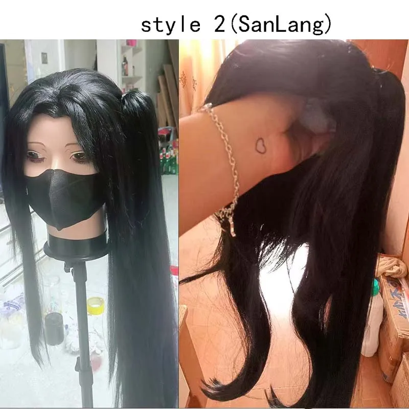 هوا تشنغ/سان لانغ/شيليان شعر مستعار تأثيري تيان غوان كاي فو Huacheng تأثيري مقاومة للحرارة شعر مستعار + غطاء شعر مستعار #3