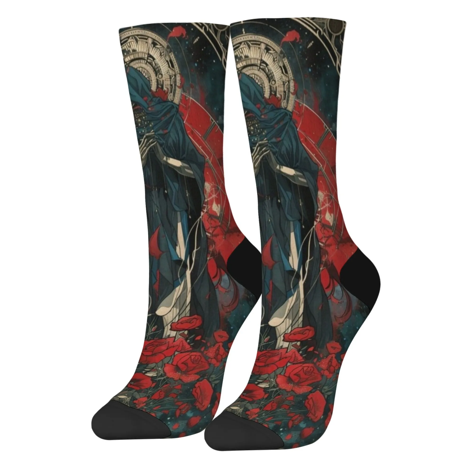 Style gothique nuit sombre sainte ombre rose élément confortable respirant hommes chaussettes quotidien décontracté hip hop chaussettes cadeau
