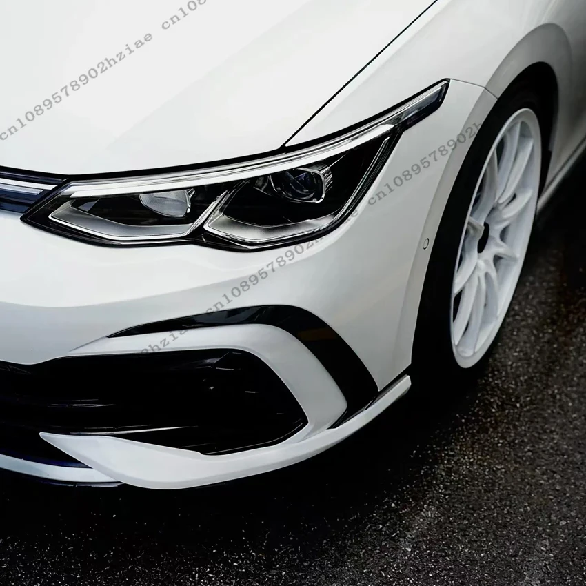 100% New Front Bumper Upgrade CS Fangs Style Spoiler Knife For VW Golf MK8 8 GTI R-LINE 2021-2024 Fog Lamp Side Spoiler Body Kit view 3