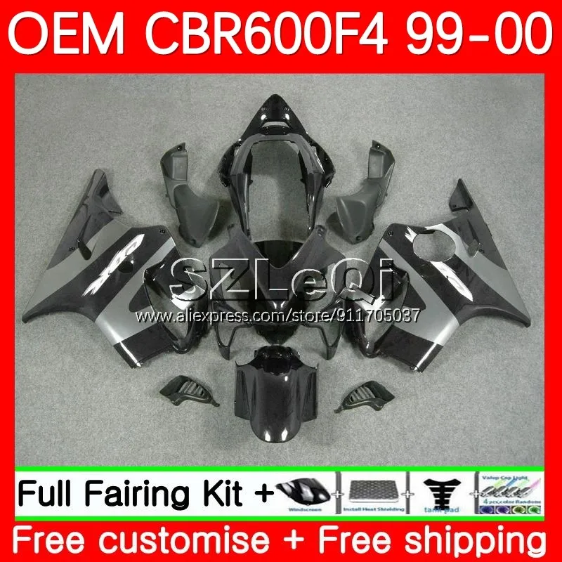 Injection + Decal For HONDA Black Grey CBR 600F4 600CC 600FS 600 F4 FS CC 29No.42 CBR600F4 99 00 CBR600 F4 1999 2000 Fairing﻿