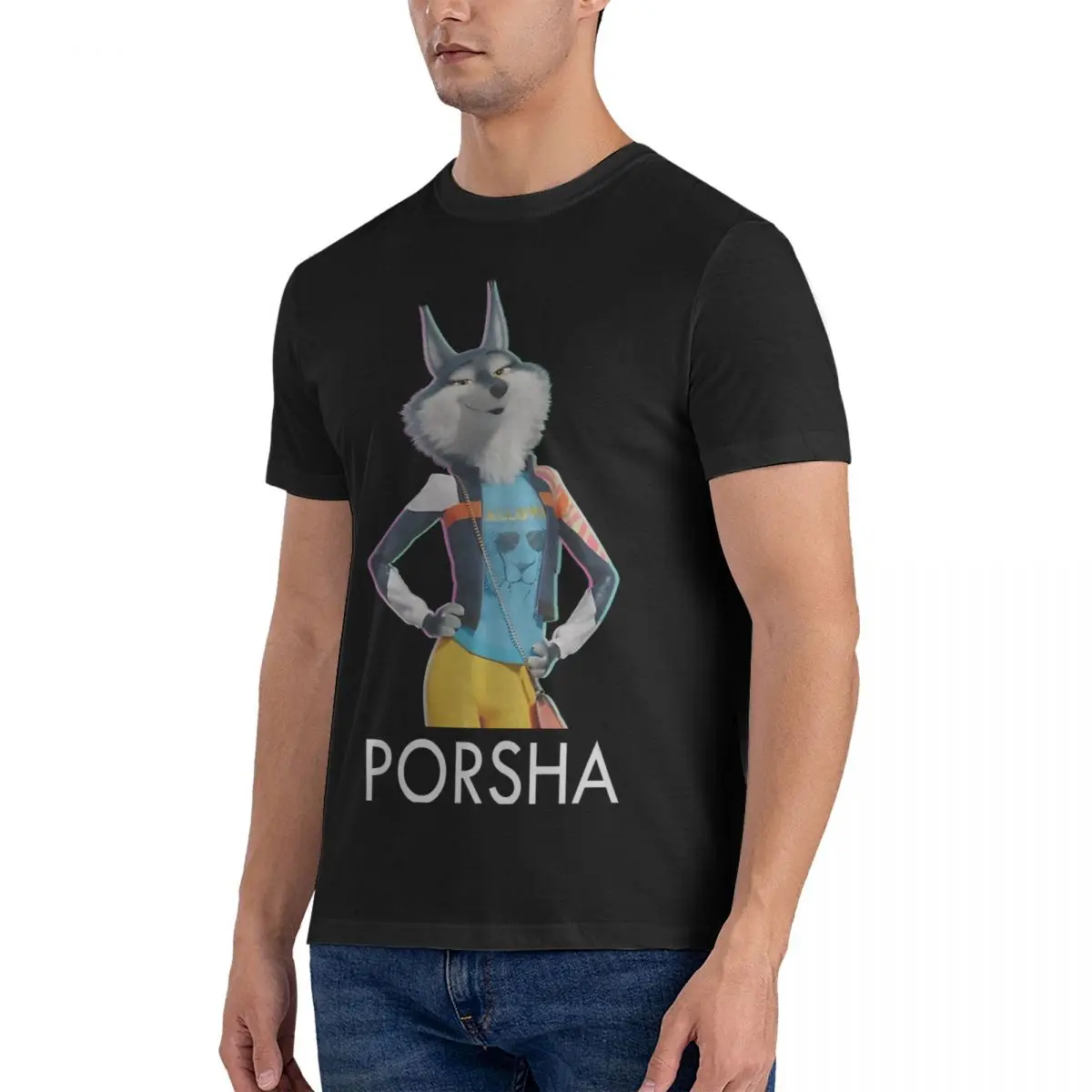 Men T-Shirts Porsha Leisure 100% Cotton Tee Shirt Short Sleeve Sing 2 T Shirts Crew Neck Clothes 6XL