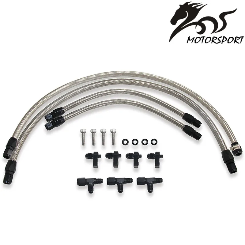 

AN4 Stainless Steel Braided Hose for LS LSX LS1 LS2 LS6 LM7 Black Nylon Engine Steam Vents Adapter Kit for Front Rear Venting