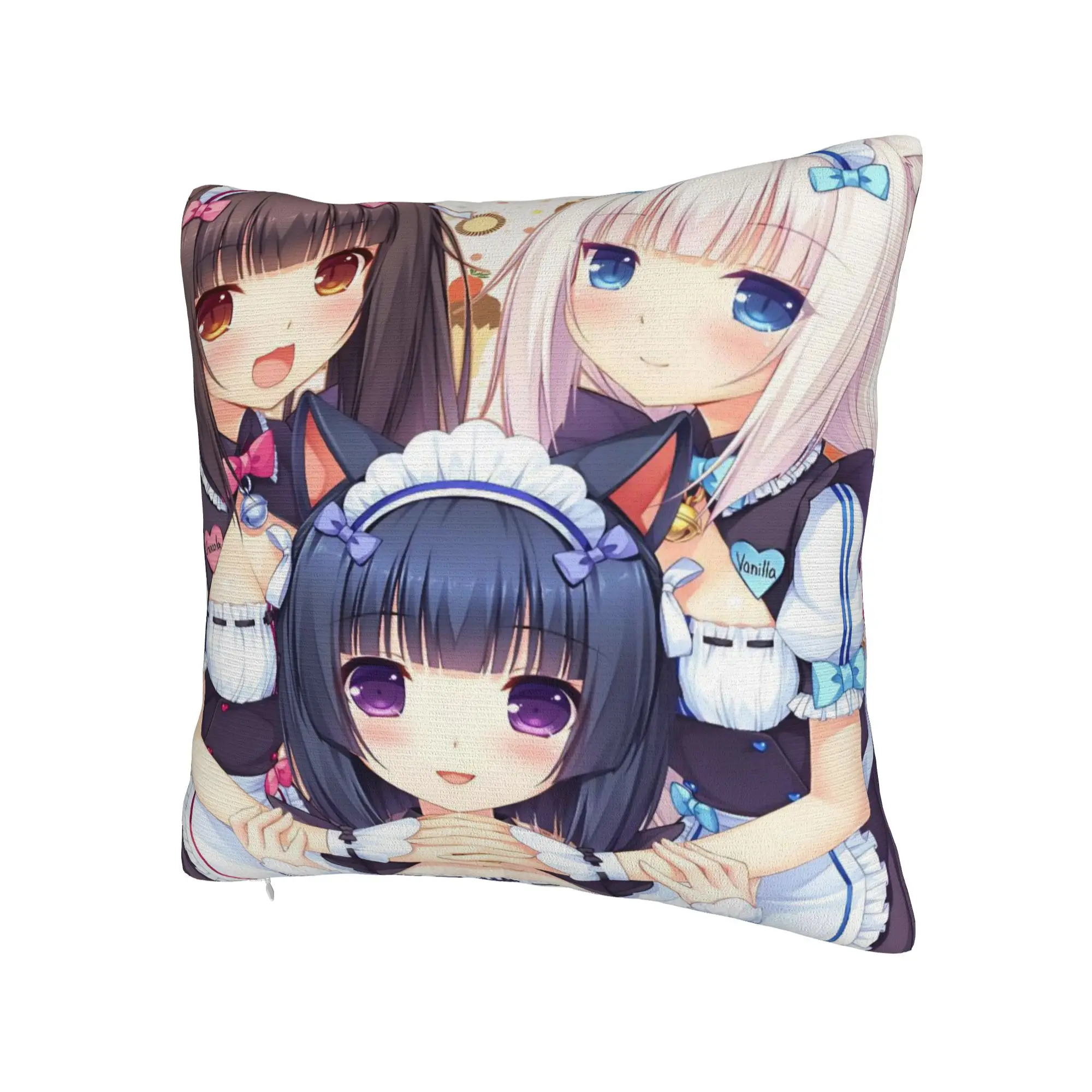 Anime N-Nekopara Pillow Cover Merch Printing Cushion Cover Decoration  Pillow Case Cover Sofa Multi Size