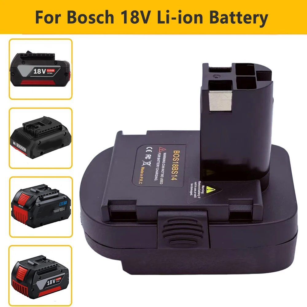 

For Bosch 18V Lithium Batteries for Bosch 14.4V Tools BOS18BS14 Battery Adapter for Bosch 14.4V Battery Cordless Power Tools