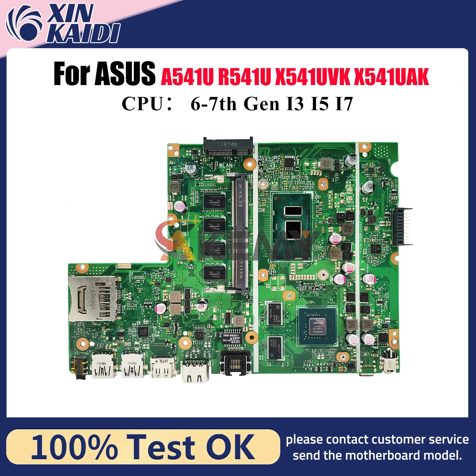 

X541UVK Материнская плата для ноутбука ASUS VivoBook X541UVK X541UAK R541U A541U F541U X541U X541UV A541U X541UJ Материнская плата I3 I5 I7 CPU