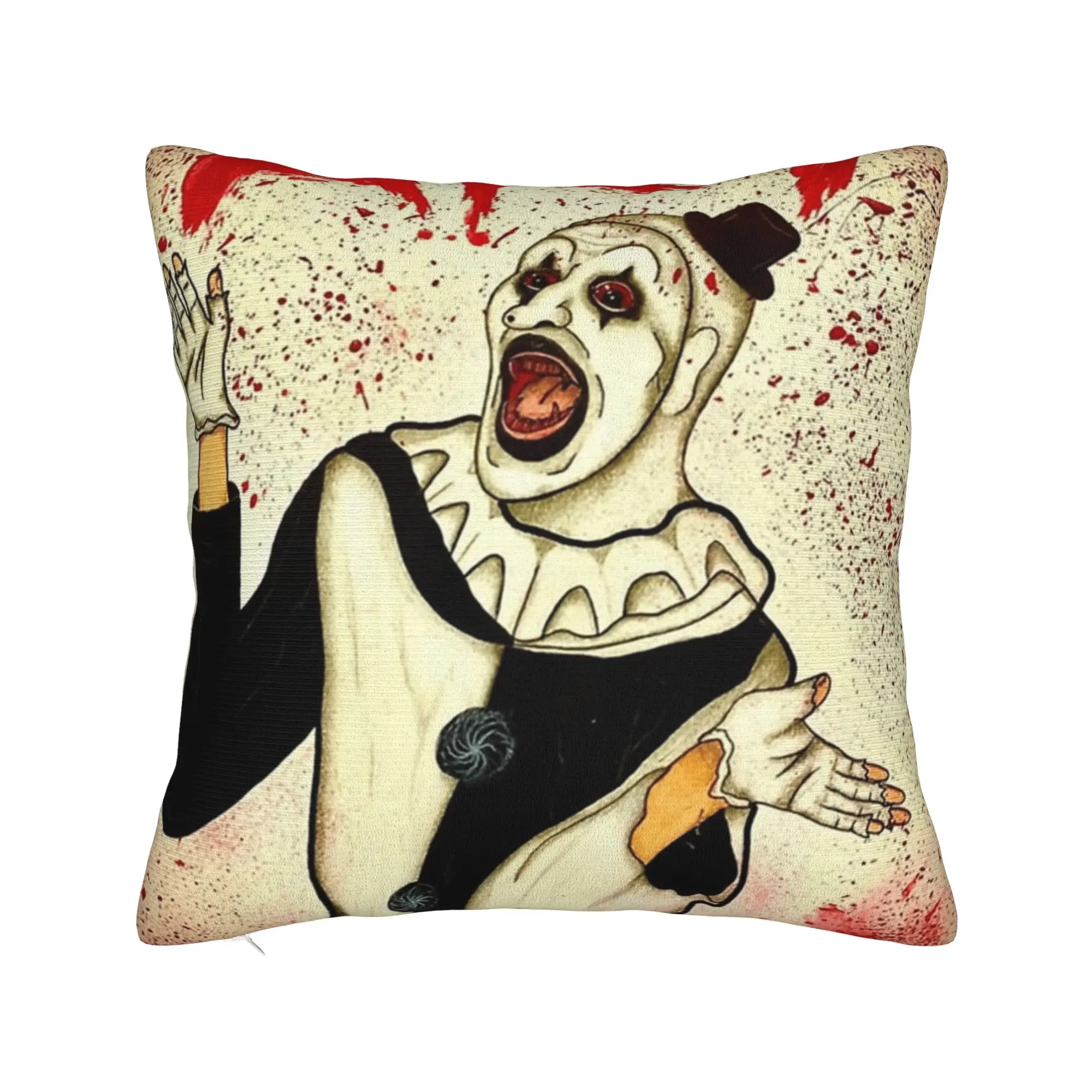 Terrifier Art The Clown Pillowcase Soft Polyester Cushion Cover Decorative  Pillow Case Cover Chair Square 40*40cm