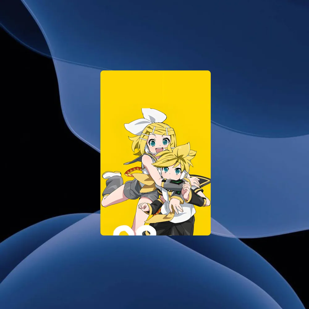 K-KagamineS Rin Len Stickers Cartoon Credit Card Visa Debit Bank Charge Card Bus Metro Waterproof Sticker Decal Decoration