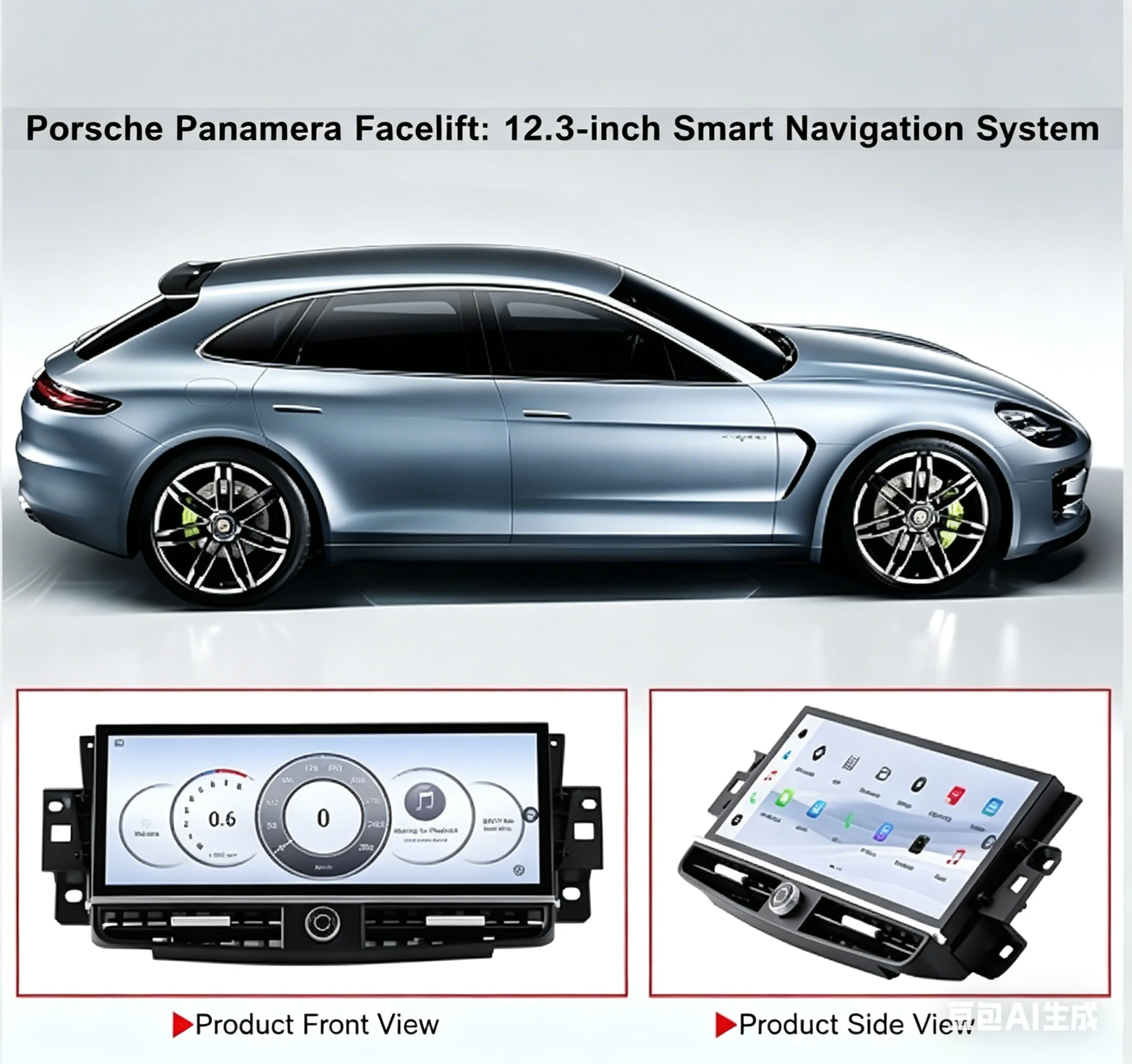 12.3 Inch Android 13 Carplay Car Radio Touch Screen Multimedia Player GPS Navigation 5G WIFI for Porsche Panamera 970 2010-2016