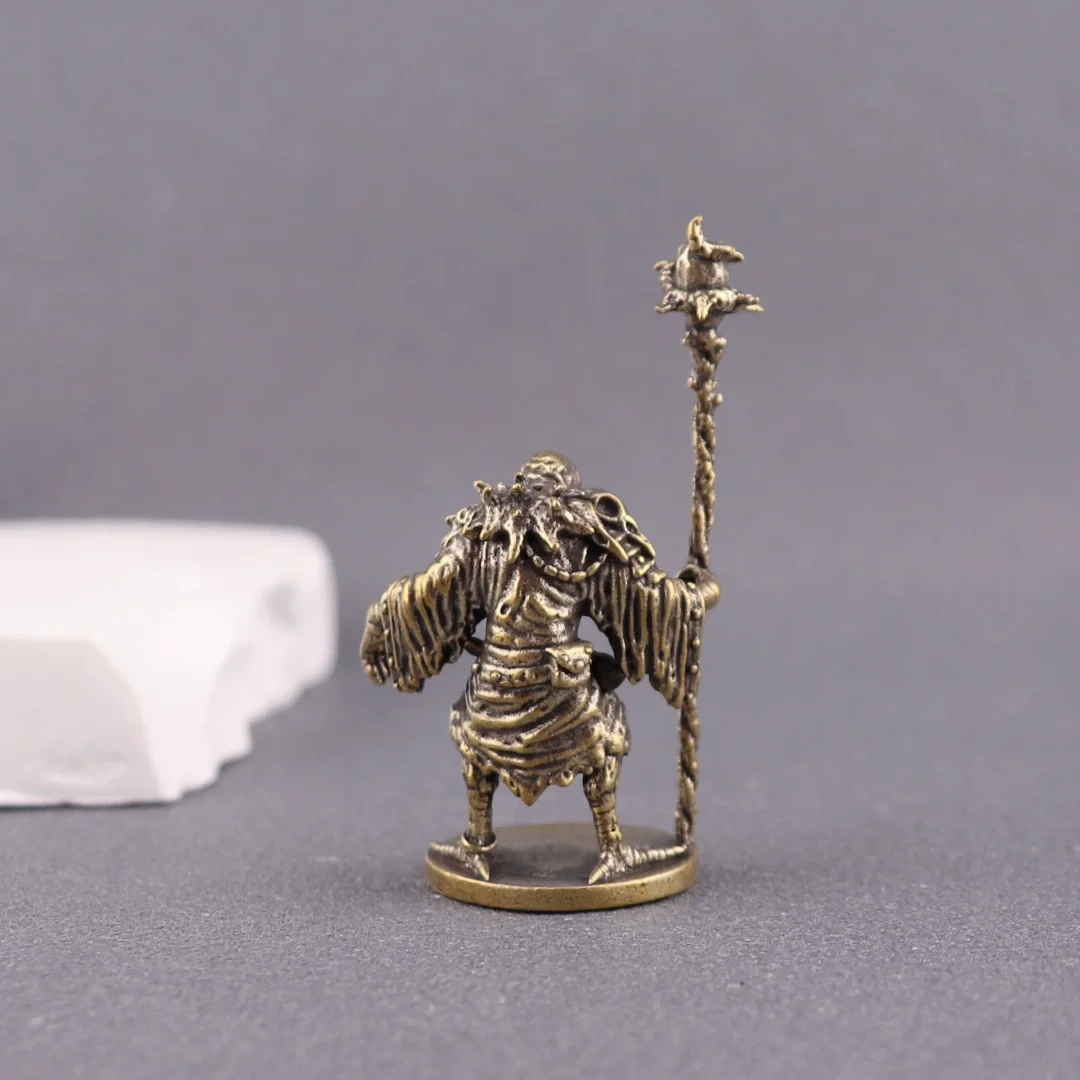 Vintage Brass sorcerer-bird Statue Desktop Ornaments Home Decorations Crafts Medicine man Figurines Miniatures Accessories