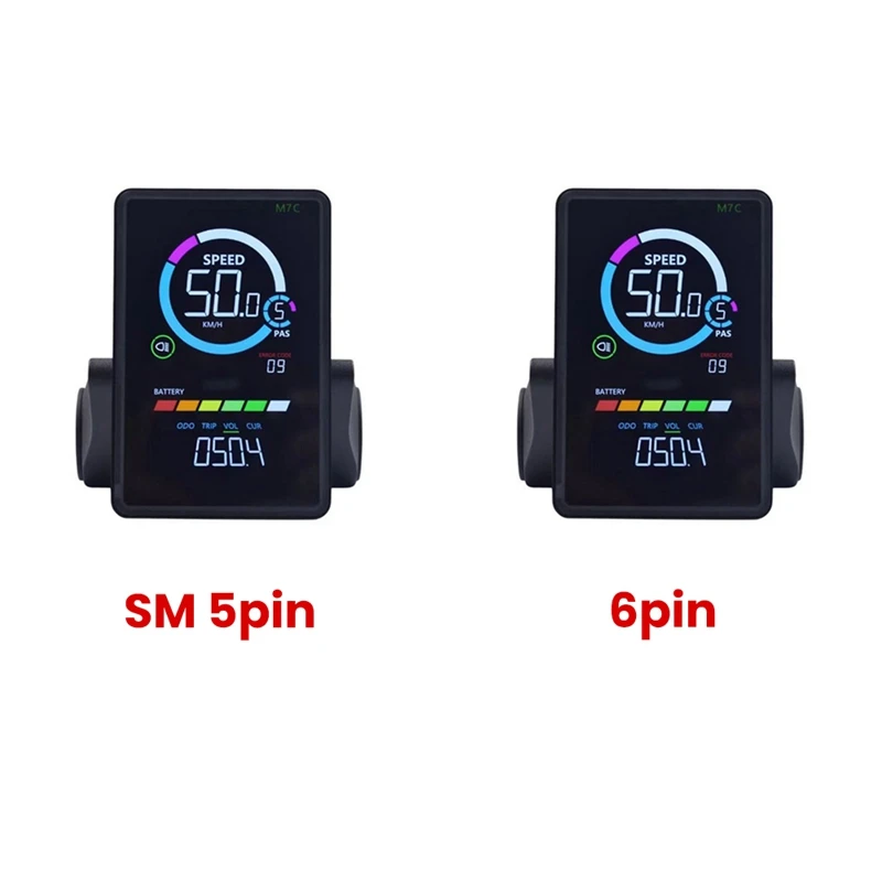 

24V-60V M7C-2 E-Bike LCD Colorful Display Meter Connection Plug Electric Bicycle Display With USB UART