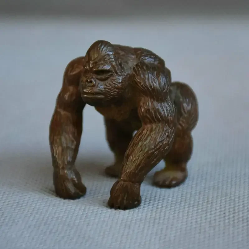 Collect China Folk Pure Purple Bronze Gorilla Ape Monkey Lucky Animal Statue