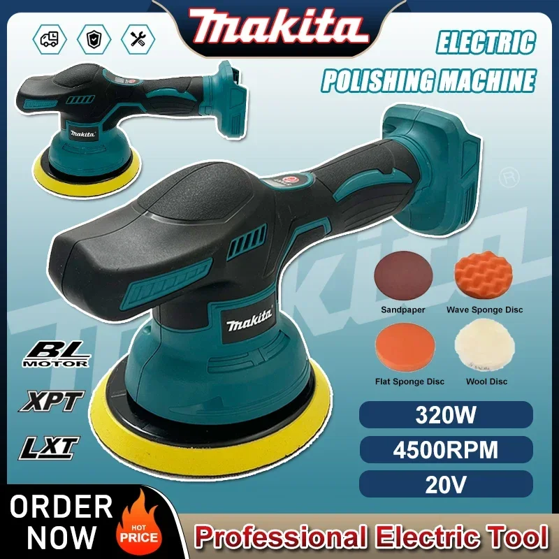 

Беспроводная полировальная машина Makita с 8 скоростями и цифровым дисплеем, электрическая полировальная машина для авто, для воскования и полировки, совместима с аккумулятором 18В