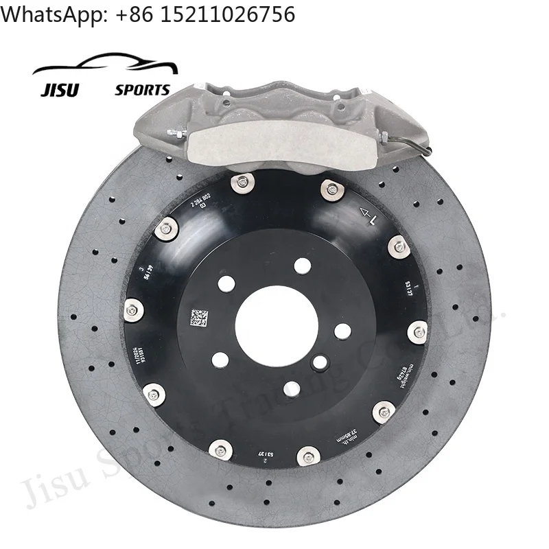 17 Inch GT4 4 Pot Brake Calipers With Carbon Fiber Ceramic Brake Disc Kits Rear 330-400MM for Toyota LC200 300 Highlander VW CC