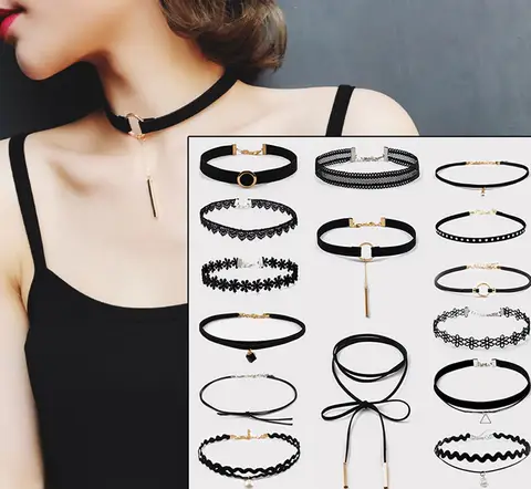 पार्टियों के लिए चोकर्स, मोती, धनुष, फूल, गोलाकार मुकुट, मोती, लटकन, गोथिक सेक्सी, लेस, महिलाओं के लिए हार, गर्दन के आभूषण, लड़कियों के लिए उपहार 10 best sales गले का हार - №10