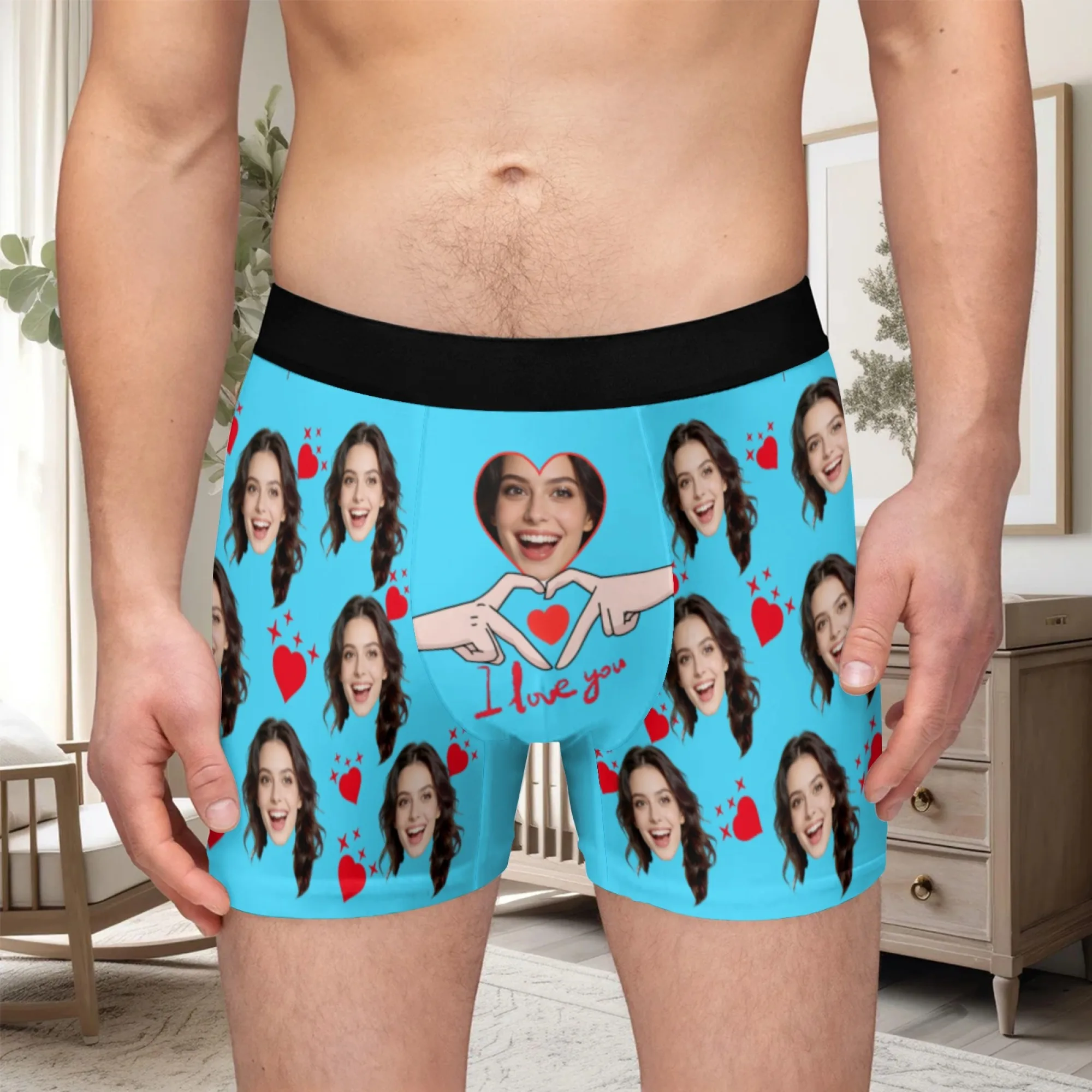 Personalized facial photo customization flat underwear customization men's Valentine's Day gift for husband gift for father