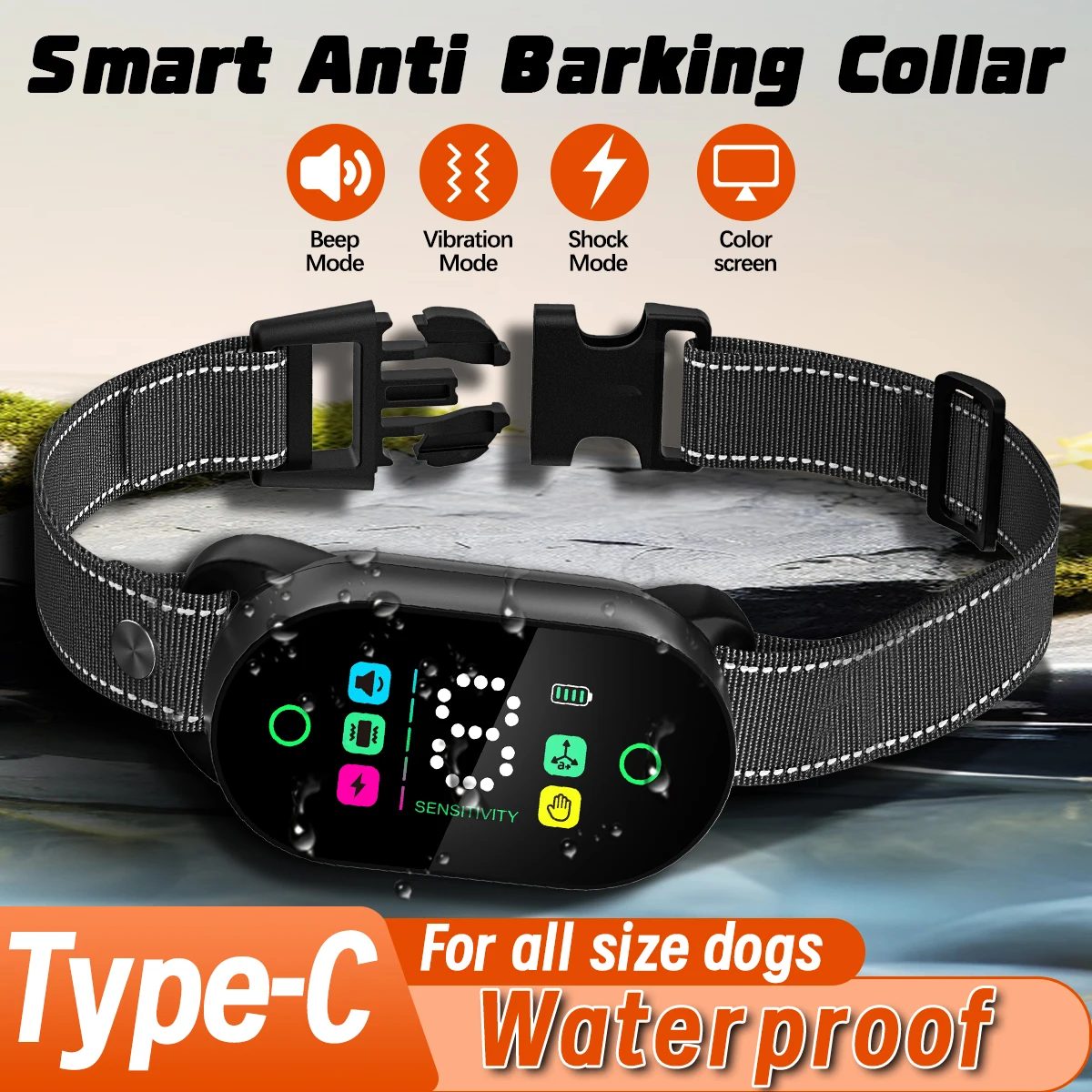 

1/2 шт. ORCLEAB PB20 умный ошейник для дрессировки собак против лая, интеллектуальная регулируемая чувствительность, IP67, водонепроницаемый для всех размеров собак