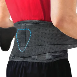 Fish Mesh Back Support Belt Back Brace for Lower Back Pain  With 6 Stays And Dual Adjustable Straps Breathable Waist Brace