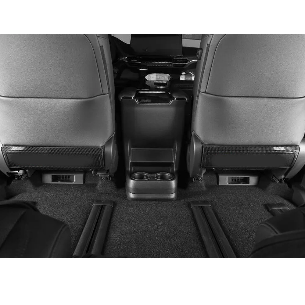Stainless Steel Car Seat Back Anti-kick Board Panel Covers Decoration Accessories Stickers 2Pcs For Toyota Sienna 2021 2022 2023 - view 2