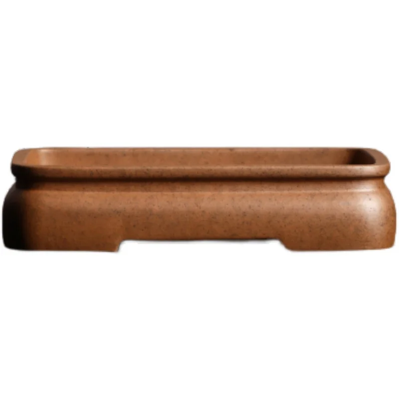 

Purple sand flower pot Ceramic bonsai pot Weizhen's handmade Firewood burning shallow