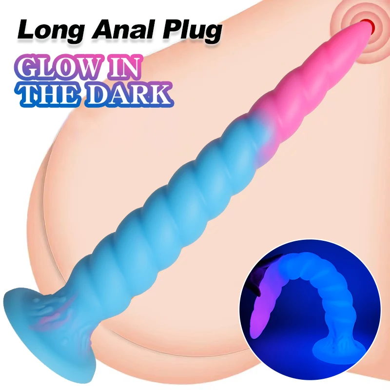 Luminous Anal Plug Long Huge Tentacles Dildos Anus Stimulation Soft Silicone Ass Butt Plugs Anal Dilator Sex Toys For Women Men