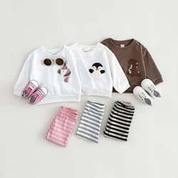 Bebe Conjunto de ropa de 2 piezas para bebé y niña recién nacido, ropa bebe niña Top bordado y pantalones, ropa cálida para primavera y otoño