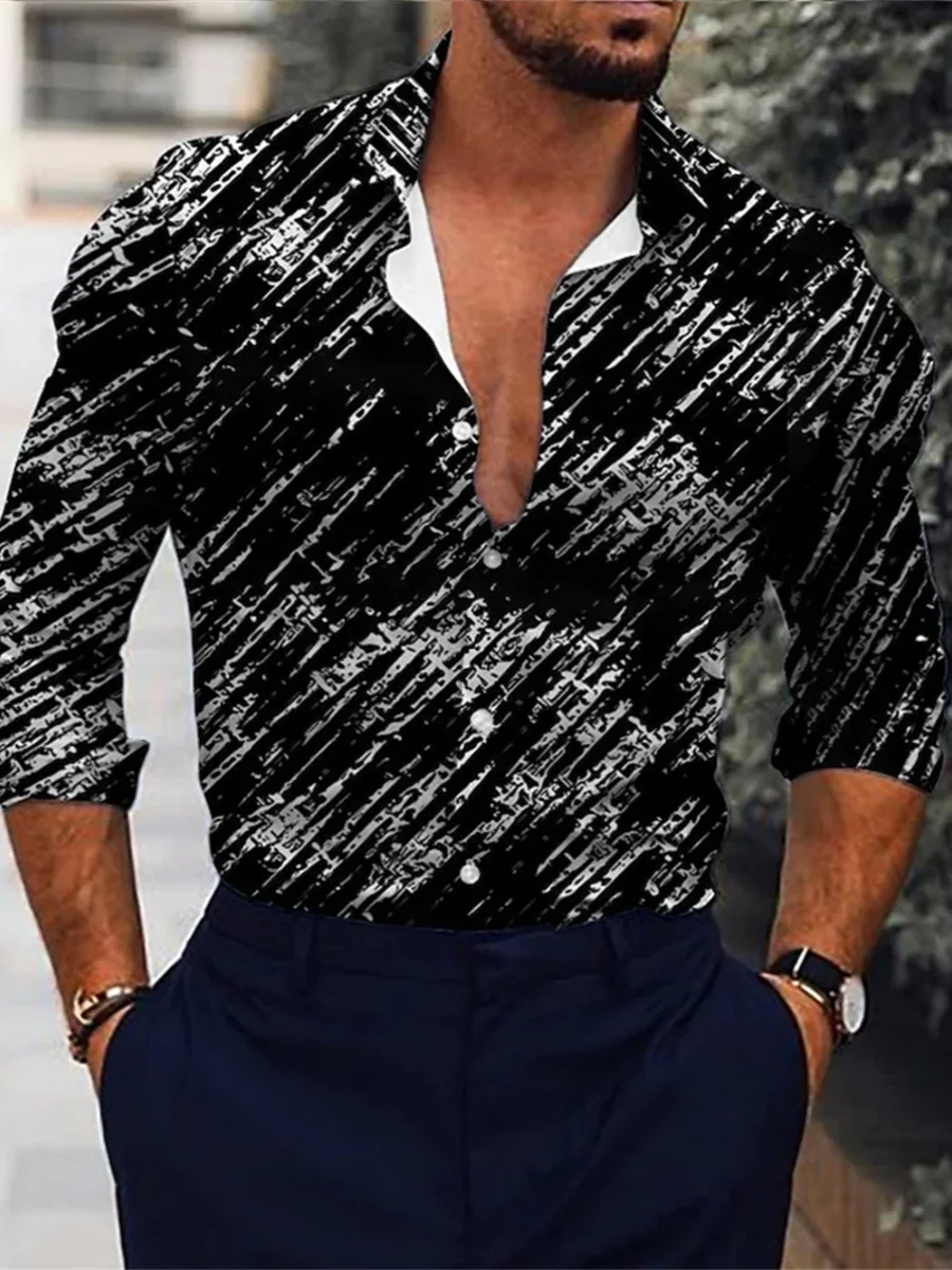 

Мужская длинная све с 3D цифровой печатью irt Faionable, облегающая осенняя одежда, молодежный тренд, однотонный узор, европейский сле