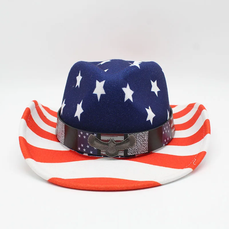 2022 American Flag Western Panama Denim Usa Hat Top Hat Personality Grassland XINGX Jazz Hat