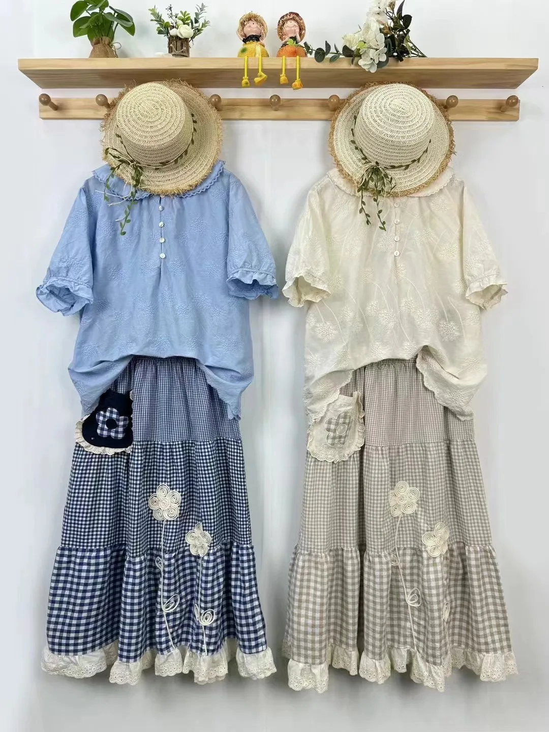 Mori kei clothing 100% cotton shirts and blouses for women summer Japanese kawaii peter pan collar embroidery blouses lolita