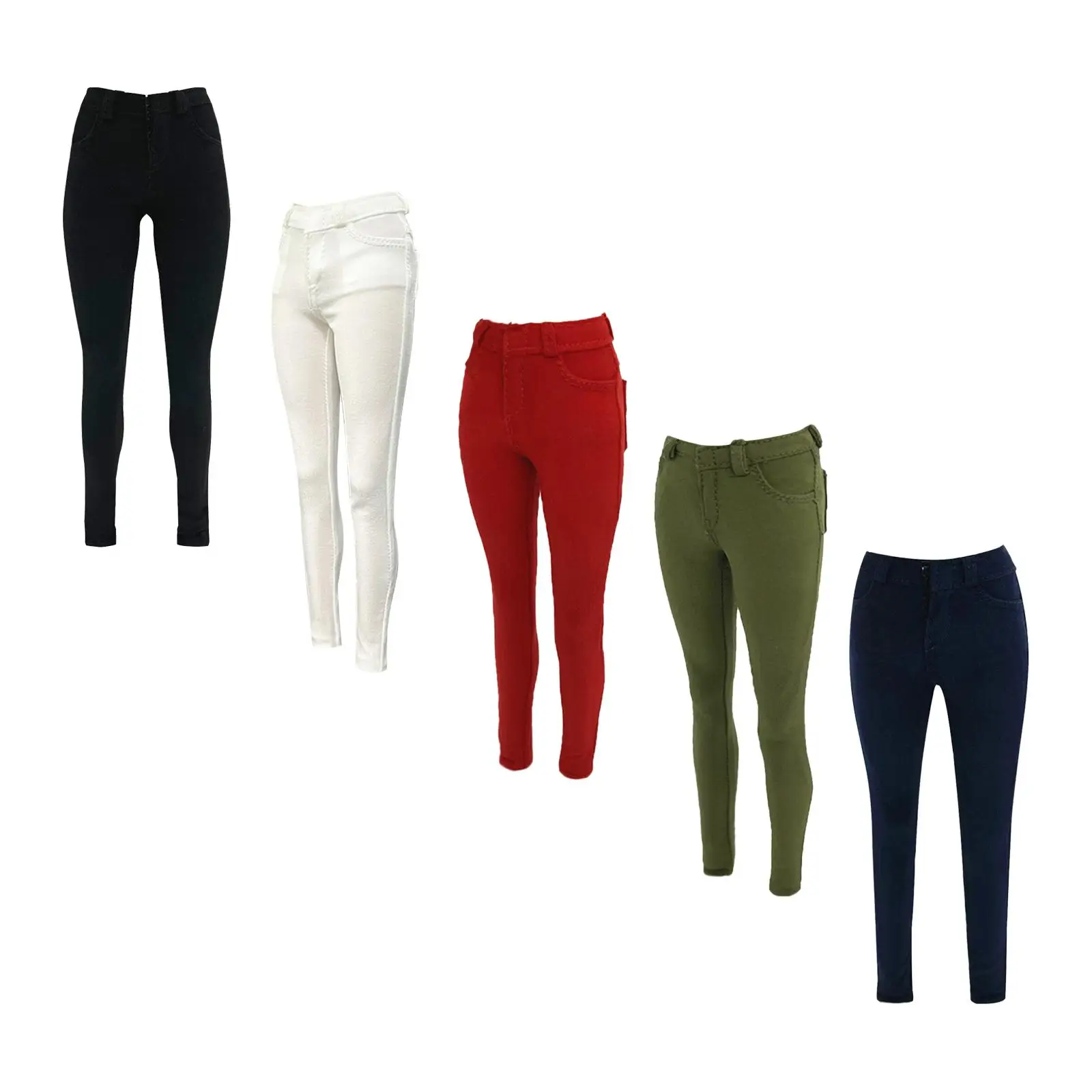 1:6 Scale Womans Trousers Casual Skinny Pants Handmade for 12'' inch Woman Doll