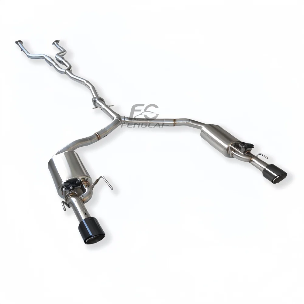 Customized High-performance Catback Exhaust System For Toyota MARK X 2009 - 2016 Stainless Electronic Valves With Black Tips.