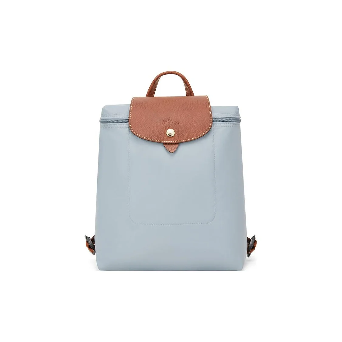 LONGCHAMP Le Pliage Snap And Zip Closure Recycled Polyamide Canvas Backpack Regular Women's Blue & Brown 1699089P80