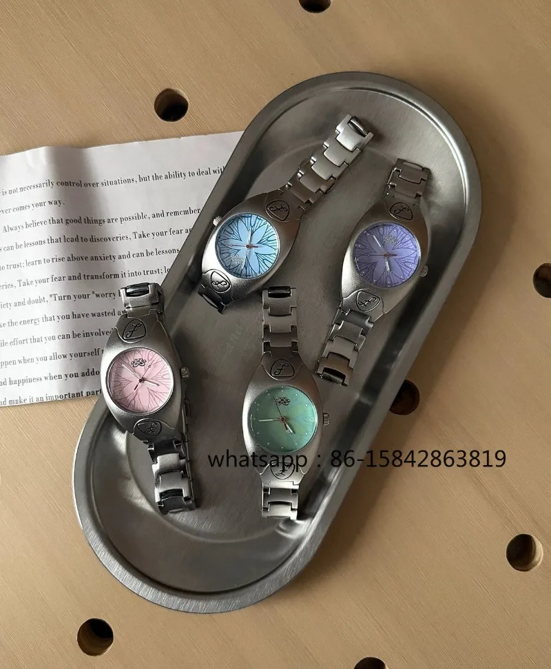 Watch Floral Dial Niche Design Metal Strap Watch Gift
