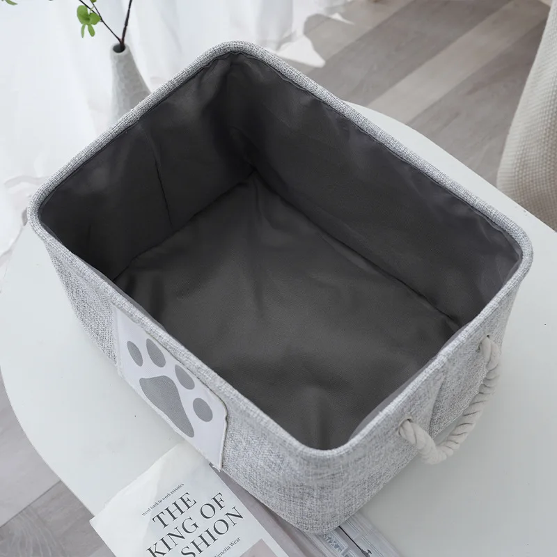 Fabric Storage Basket Home Clothes Toys Sundries Storage Box Foldable Canvas Open Storage With Handle Home Organization