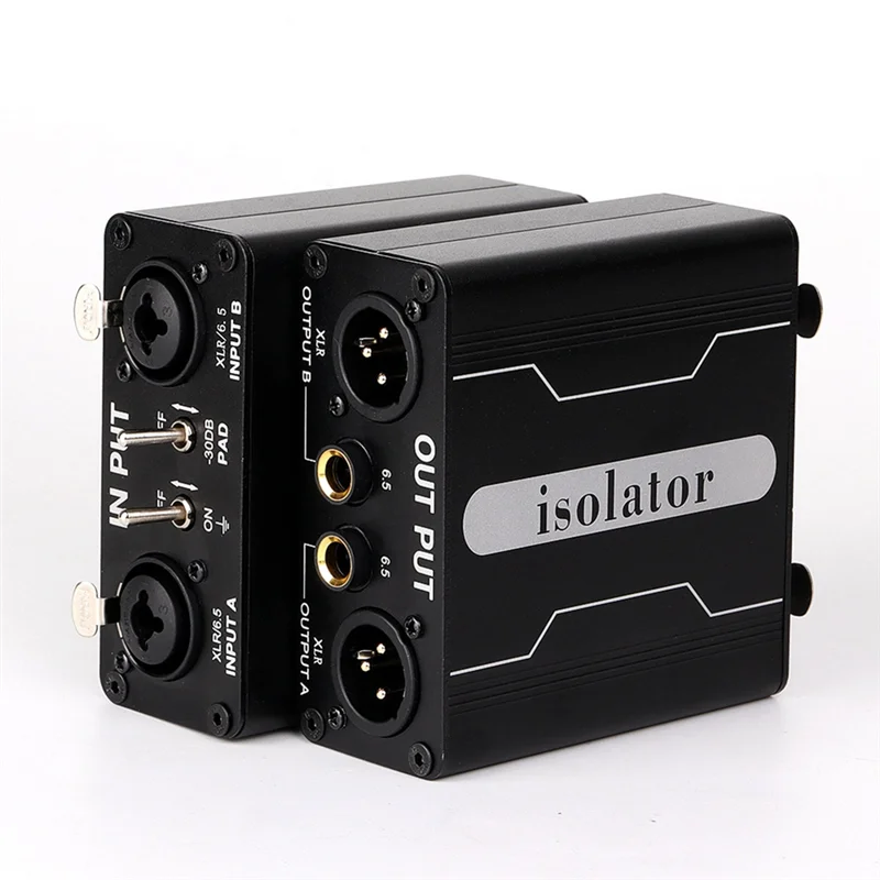 

A13E-Audio Signal Isolator Ground Loop Noise Isolator XLR Mixer Audio Isolator Current Sound Noise Filter
