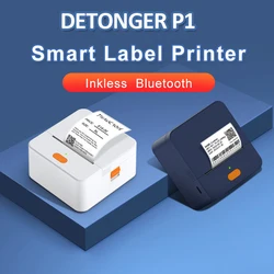 DETONGER P1  Bluetooth Mini Label Maker Portable Thermal Label Printer Wireless Inkless Pocket Sticker Printer